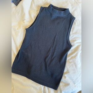 Women's Sleeveless Ribbed Top - Black